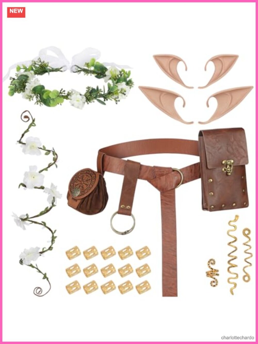 Renaissance Accessories Set for Women Medieval Costume Headpiece Arm Wrap
